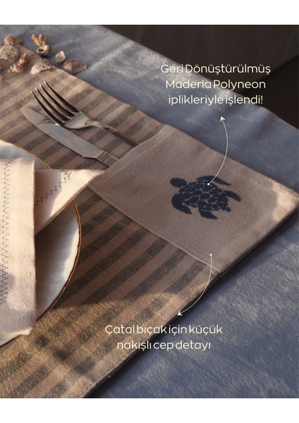 Peçeteli Amerikan Servisi, Nakışlı Cepli Takım (4'lü Set) fiyatları