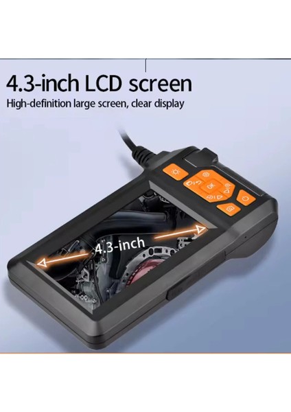 Ekranlı 3 Kameralı 10 mt Hafıza Kart Destekli Sert Kablo Yılan Endoskop Kamera 8 mm 4.3 Inc ( Lisinya ) fırsatları