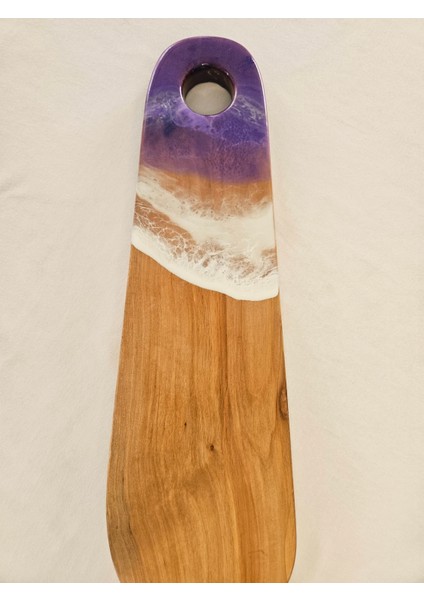El Yapımı Ceviz Ağacı Epoksi Sunum Tahtası – Mor Beyaz Tasarım fırsatları