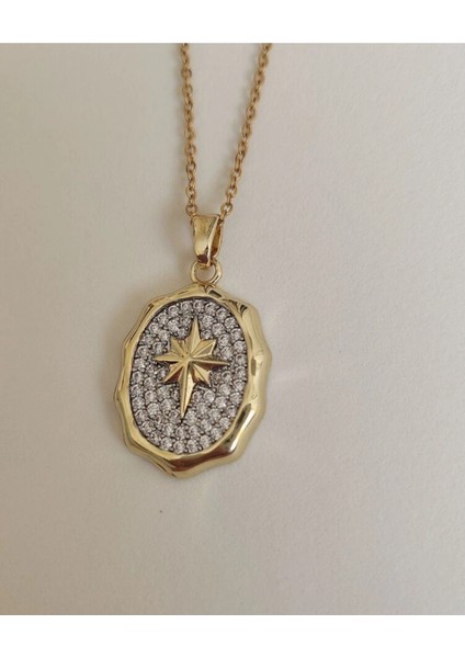 Kutup Yıldızı Çelik Gold Renk Kolye fiyatları