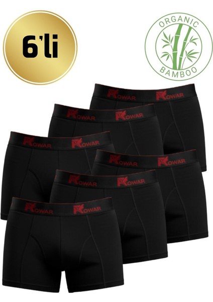 Erkek Likralı Bambu Boxer 6’lı Ekonomik Paket – Nefes Alan Doğal Kumaş Rahat Iç Giyim