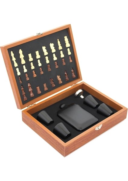 Ahşap Kutulu Satrançlı Matara Seti ALK2682 ( Lisinya )
