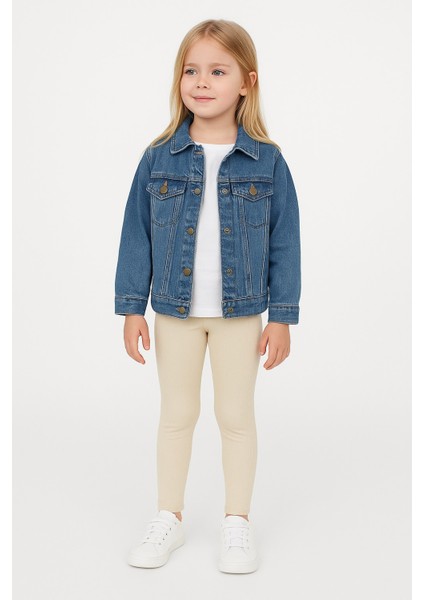 Likralı Kız Çocuk Tayt