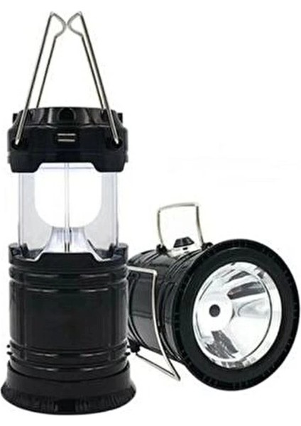 Solar Şarjlı Güneş Enerjili Fan Kamp Feneri Güneş Paneli Kamp Şarjlı Işıldak USB Şarj ( Lisinya )