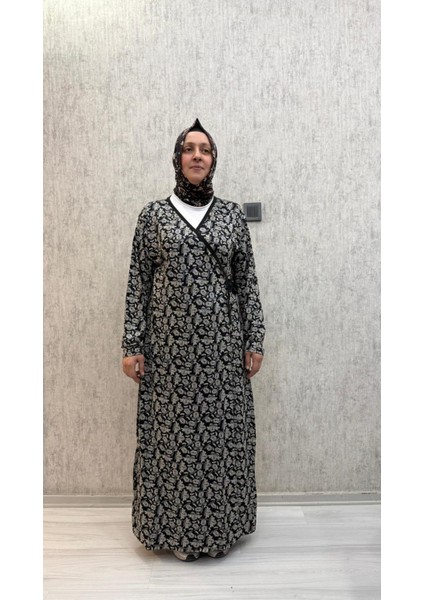 7 Kadın Viskon Pamuklu Bağlamalı Namaz Elbisesi