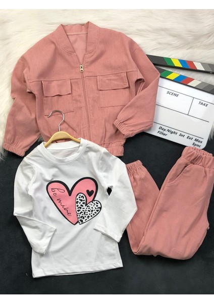 Kız Çocuk Kadife Üçlü Takım - Ceket- Body - Pantolon modelleri