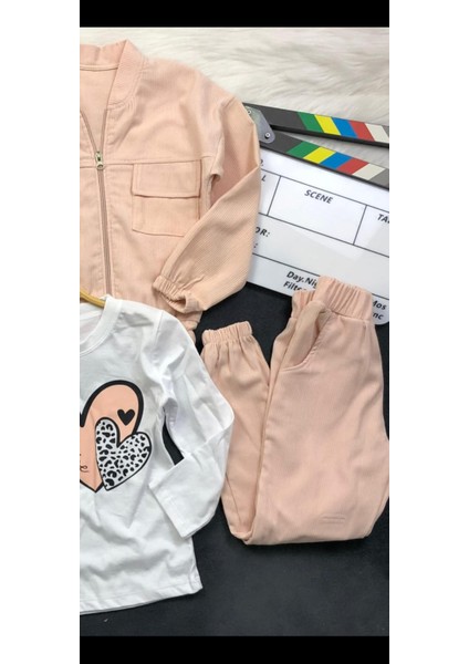 Kız Çocuk Kadife Üçlü Takım - Ceket- Body - Pantolon indirimleri