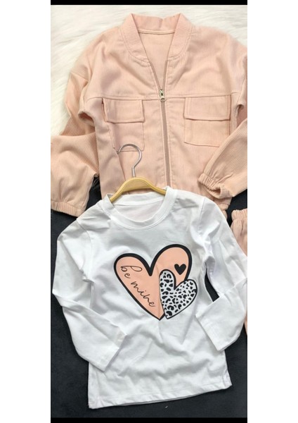 Kız Çocuk Kadife Üçlü Takım - Ceket- Body - Pantolon