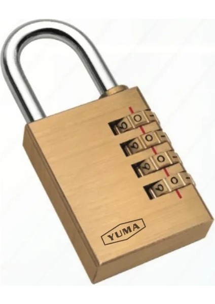 Pirinç Şifreli Asma Kilit - 4 Basamaklı 50MM ( Lisinya )