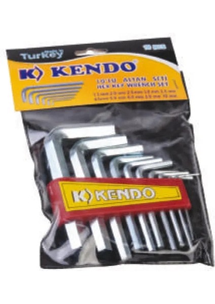 Poşetli 6 Köşe Alyan Seti 10 Parça ( Lisinya )