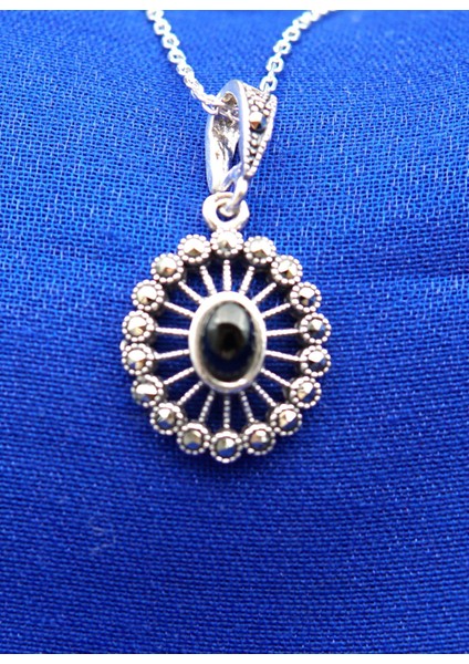 925 Ayar Kadın Oltu Taşı Kadın Kolye SK000123 fiyatları