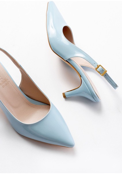 ST-1152 Bebe Mavi Rugan Günlük 7 cm Topuklu Kadın Ayakkabı fırsatları