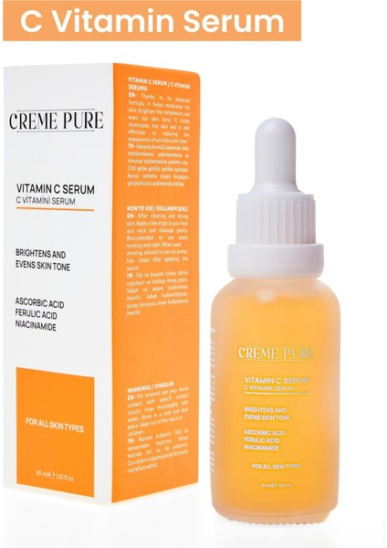 Leke Karşıtı Aydınlatıcı Vitamin C Serum Ascorbic Asit, Ferulic Asit, Niacinamide 30 ml fiyatları