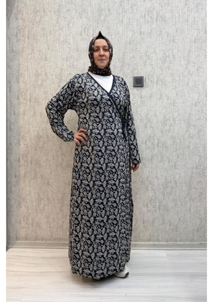 7 Kadın Viskon Pamuklu Bağlamalı Namaz Elbisesi