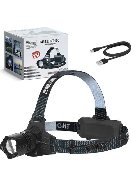 GT100 LED Şarjlı Kafa Lambası WT-628 ( Lisinya )