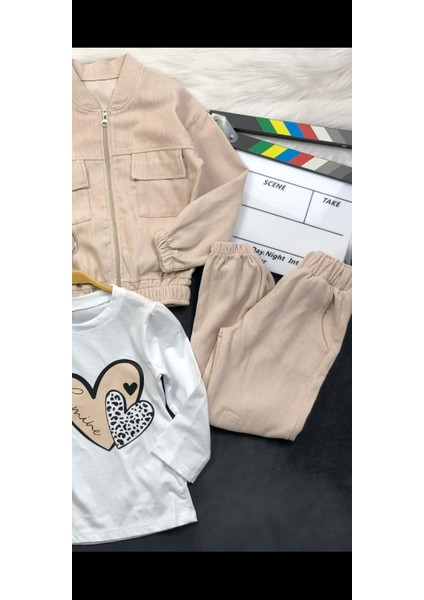 Kız Çocuk Kadife Üçlü Takım - Ceket- Body - Pantolon fırsatları