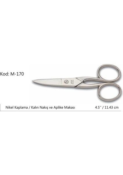 Europe Kalın Nakış Makası Süper Kalite No:4.5 11,43 cm ( Lisinya )