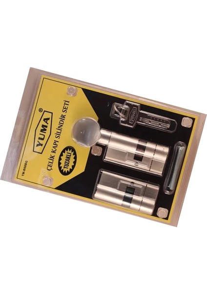 68MM Mandallı Çelik Kapı Tuzaklı Barel Seti - Saten ( Lisinya )