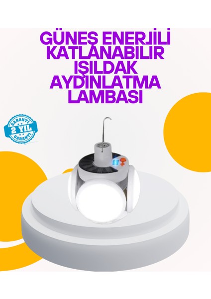 Wizard Solar Enerjili Katlanabilir LED Kamp ve Bahçe Lambası