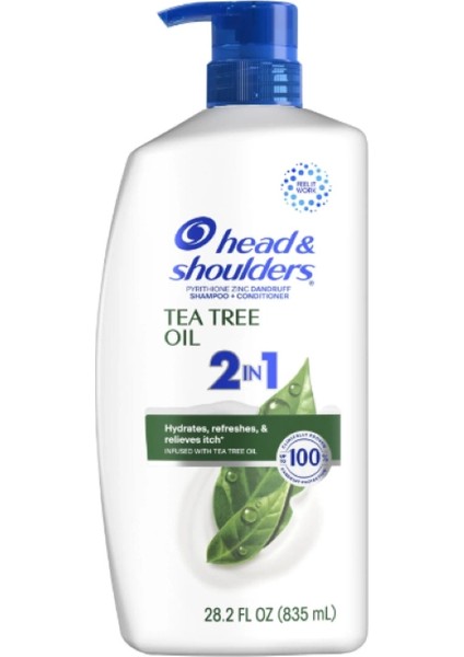 & Shoulders Tea Tree Oıl 2 In 1 Hydrates Refreshes Relives Itch Kremli Şampuan 835 ml