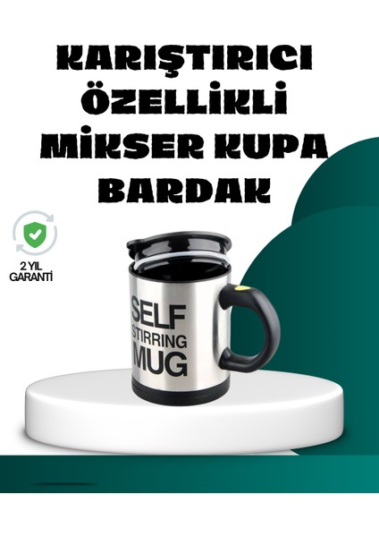 Wizard Otomatik Karıştırmalı Termos Kupa | USB Şarjlı ve Ergonomik Tasarım