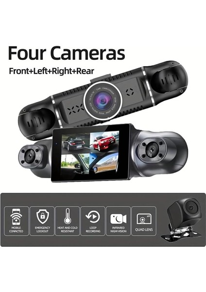 Araç Kamerası - 4 Kameralı - Gps Takip - G Sensör - 1080P Kayıt - Wifi - Özellikli - Y10 fiyatları