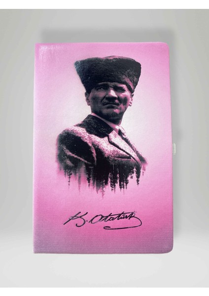 Atatürk Temalı Özel Tasarım Kapaklı Çizgili Defter – 80 Yaprak Ajanda / Günlük