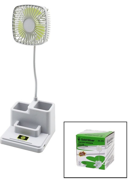 Kalemlikli Masaüstü Vantilatör USB Şarjlı Fan:8.9cm- Akrobat AYAK=23CM+KALEMLİK:36.5CM Telefonluk GS-270 (5067) fiyatları