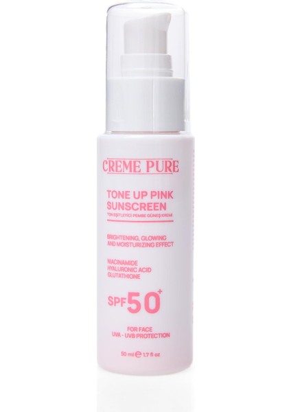 Leke Karşıtı Ton Eşitleyen Spf 50+ Pembe Renkli Güneş Kremi Glutatyon, Hyaluronik Asit Etkili 50 ml fiyatları