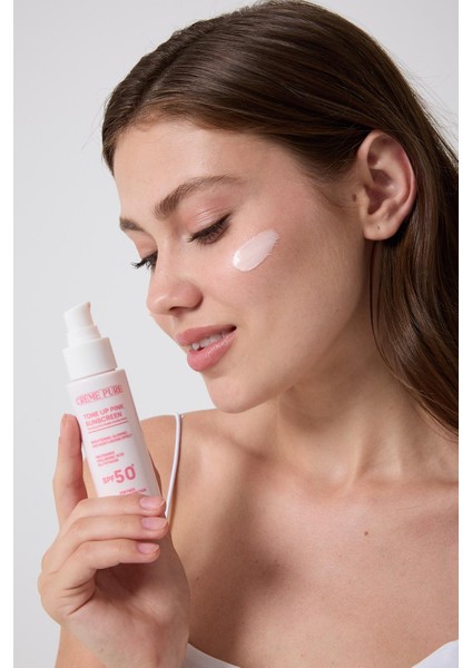Leke Karşıtı Ton Eşitleyen Spf 50+ Pembe Renkli Güneş Kremi Glutatyon, Hyaluronik Asit Etkili 50 ml fırsatları
