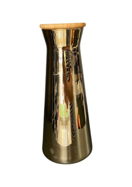 Bambu Kapaklı Gold Renk Sürahi – Şık & Modern Mutfak ve Sofra Dekoru fırsatları