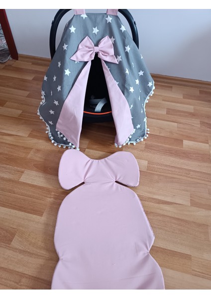 Koyu Yıldız Pudra Ponponlu Oval Yataklı 7 Parça Babynest Seti indirimleri
