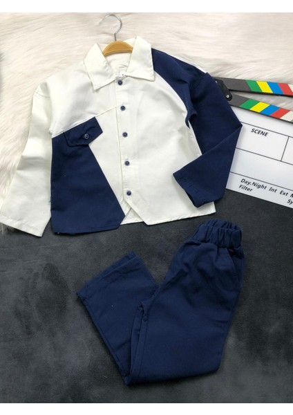 Moda Tarzı Erkek Çocuk Keten Ikili Takım - Ceket - Pantolon