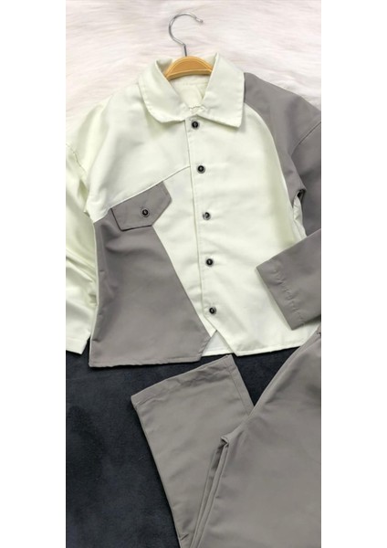 Moda Tarzı Erkek Çocuk Keten Ikili Takım - Ceket - Pantolon