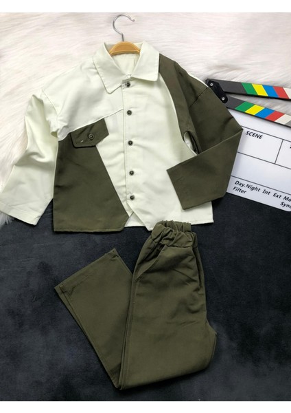 Moda Tarzı Erkek Çocuk Keten Ikili Takım - Ceket - Pantolon