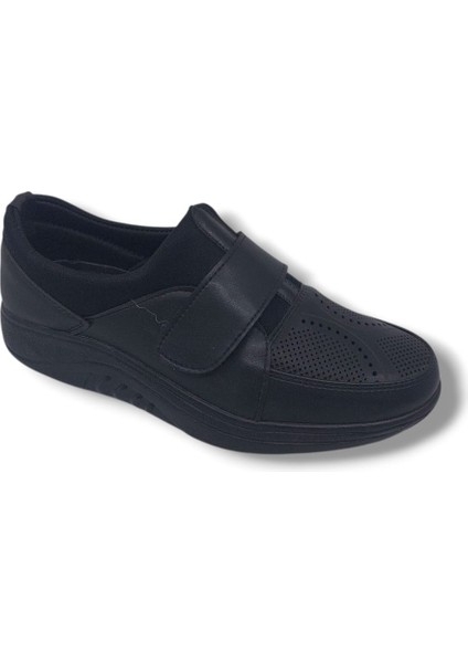 701 Kadın Siyah Cırtlı Çorap Model Jel Topuk Tabanlı Dolgu Taban Komfort Ayakkabı fırsatları