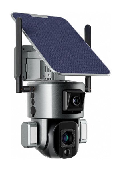 Y5 8mp 4K Hd Solar Wifi Dual Lens 10X Zoom Gece Görüşlü Güvenlik Kamerası modelleri