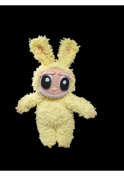 Amigurumi El Örgüsü Labubu Oyuncak 25 cm Elde Yıkanabilir Tüm Yaş Grupları Için