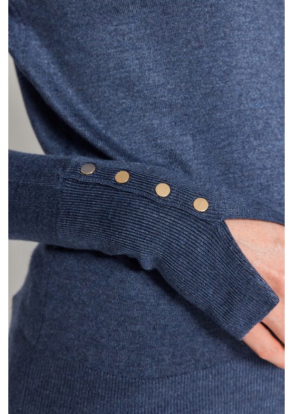 Balıkçı Yaka Kolu Droplu Kazak-Dark Emerald Green fırsatları