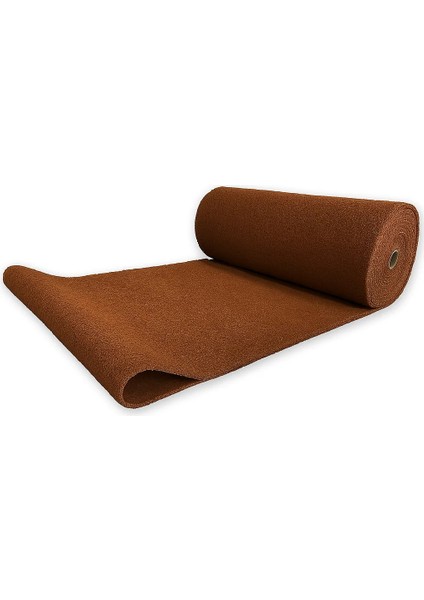 Abkplastik Kıvırcık Kahverengi Paspas 100 cm Kaymaz Yolluk Kaydırmaz Halı