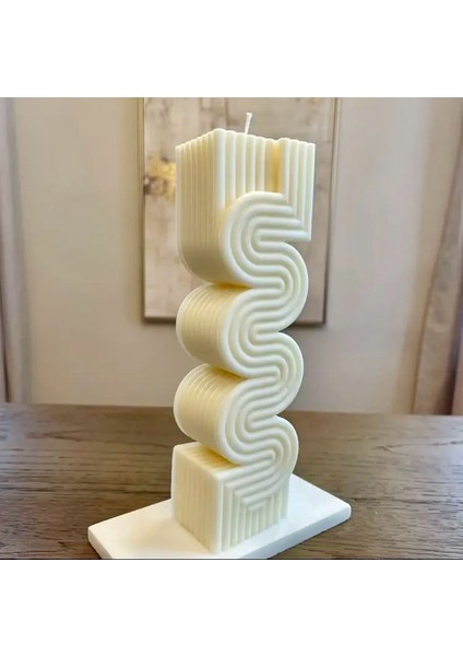 2 Li Zigzag Soya Wax Mum Set