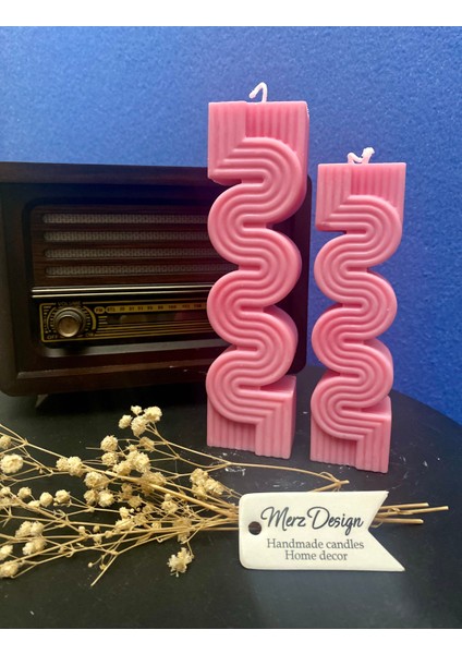 2 Li Zigzag Soya Wax Mum Set fırsatları