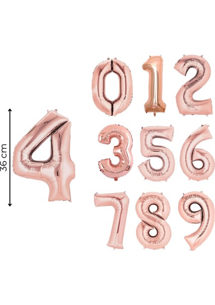 36 cm Rosegold Rakam Folyo Balon fiyatları