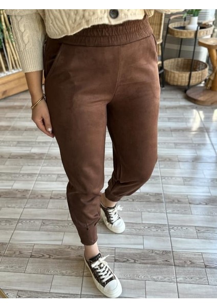 Dar Paça Süet Pantolon