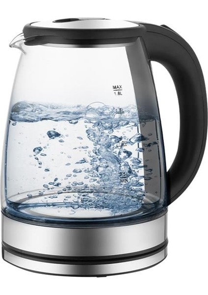 1500W 1.8 Litre Cam Hazneli Su Isıtıcı Mutfak Kettle CRW-7204 (4944)