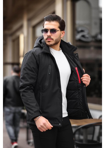 Su ve Rüzgar Geçirmez Termal Softshell Siyah Erkek Mont 2259 fiyatları