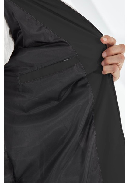 Su ve Rüzgar Geçirmez Kapüşonlu Şişme Siyah Erkek Mont 2182 modelleri