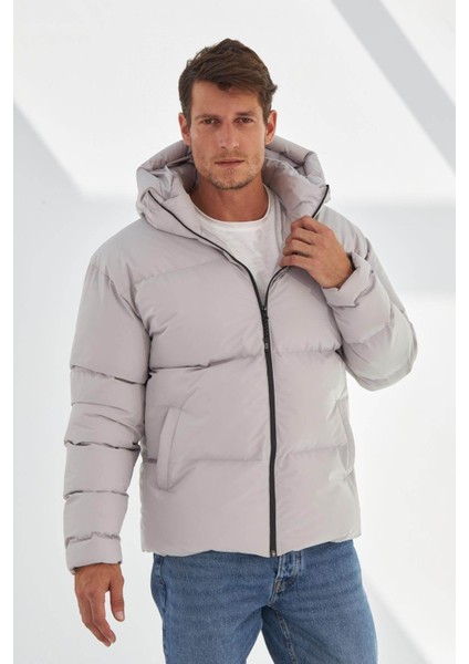 Su ve Rüzgar Geçirmez Kapüşonlu Şişme Taş Erkek Mont 2182 fiyatları
