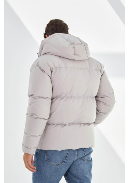 Su ve Rüzgar Geçirmez Kapüşonlu Şişme Taş Erkek Mont 2182 fırsatları