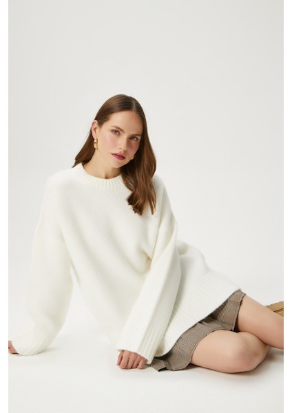 Kadın Homy Yumuşacık Bisiklet Yaka Oversize Triko Kazak indirimleri